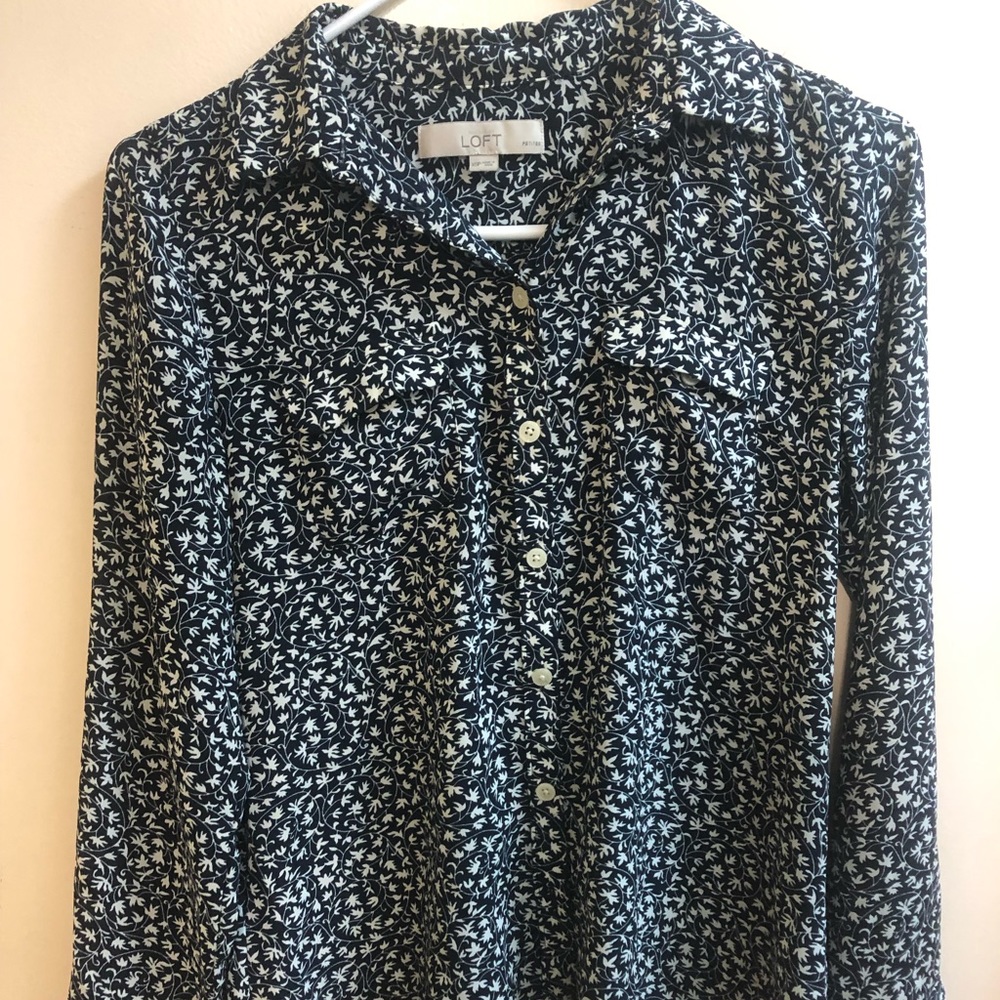 Loft brand button up business casual blouse